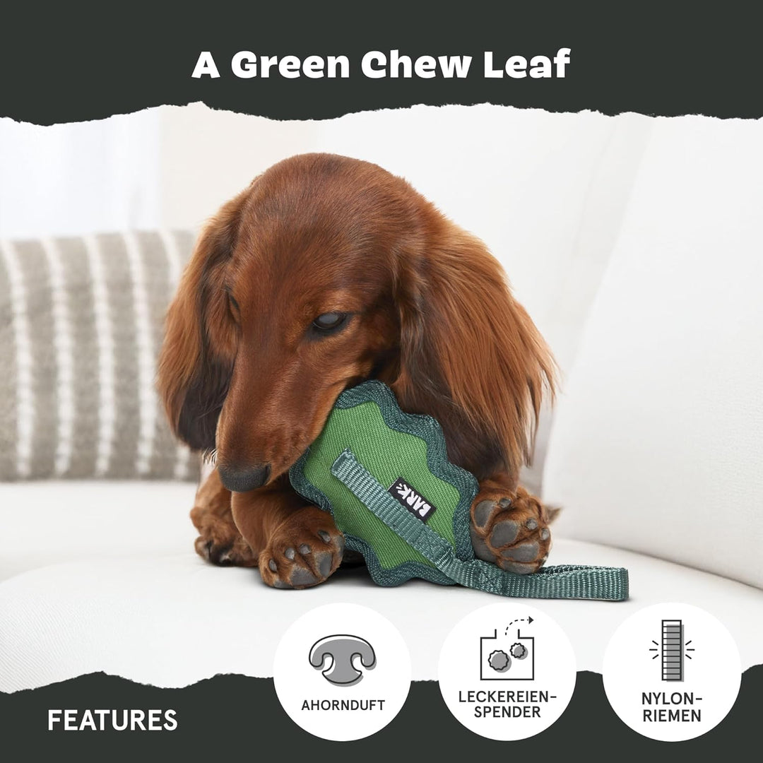 Bark Green Chew Leaf Dog Toy for Small Dogs – 2-in-1 Design with Mixed Textures and Surprises, Perfe