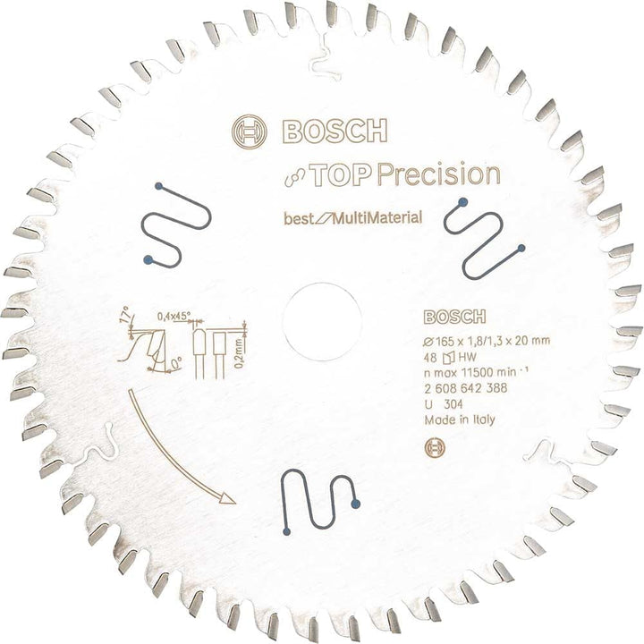 Bosch Accessories Bosch Professional Kreissägeblatt Top Precision Best für Multi Material, 165 x 20