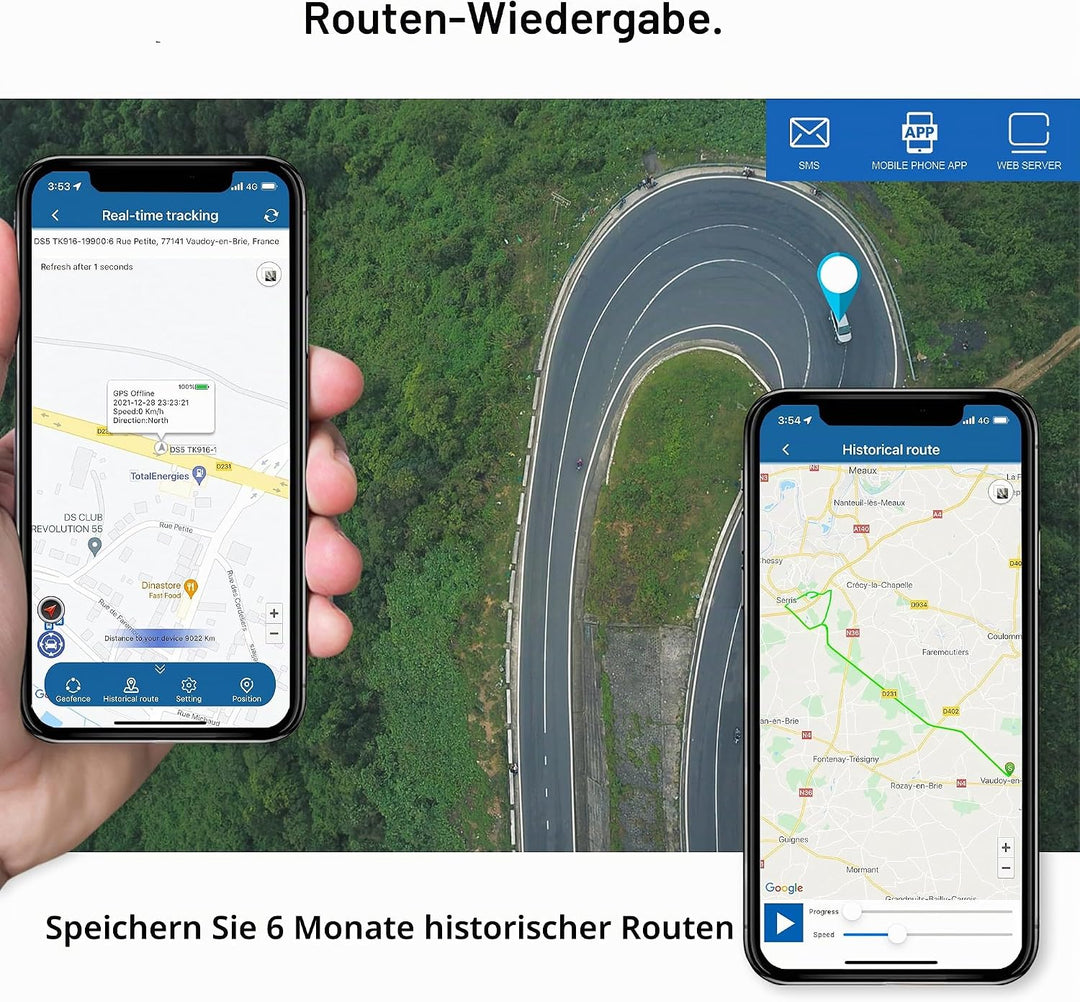 Winnes 4G Mini GPS Tracker Auto, Echtzeit-Positionierung, GPS Tracker Kinder/Fahrrad/Motorrad, Einge