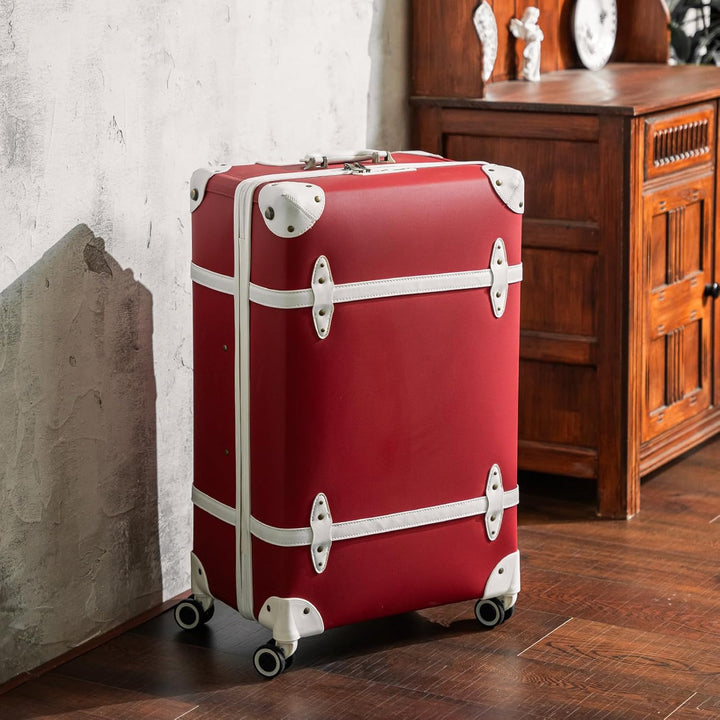Urecity Vintage Reisekoffer Set 4 Teilig Leicht Retro Lederkoffer Hartschale Trolley Handgepäck Sets