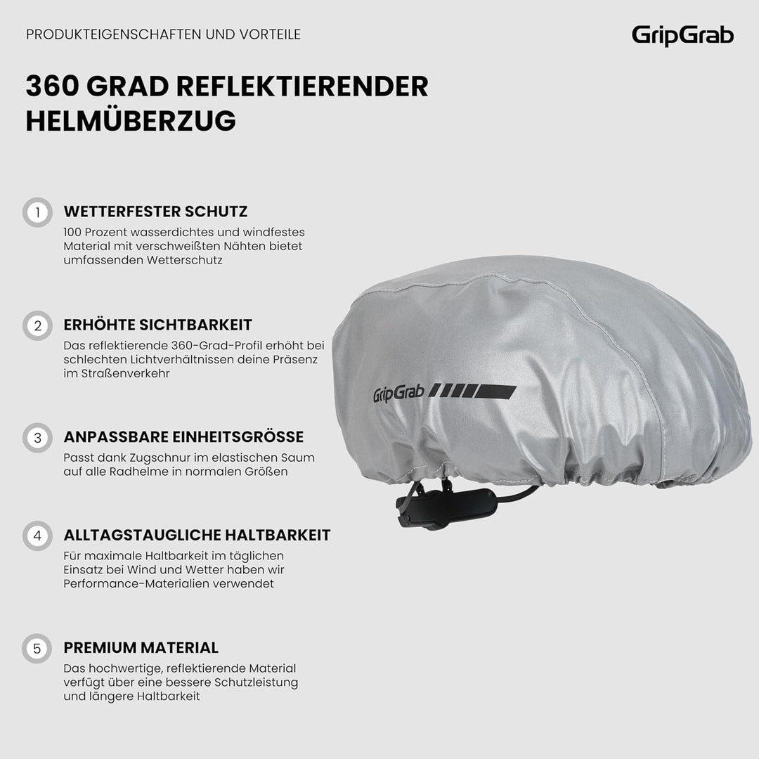 GripGrab Wasserdichter Fahrradhelm Regenschutz Helmüberzug Winddichte Reflektierende Haube Fahrrad R