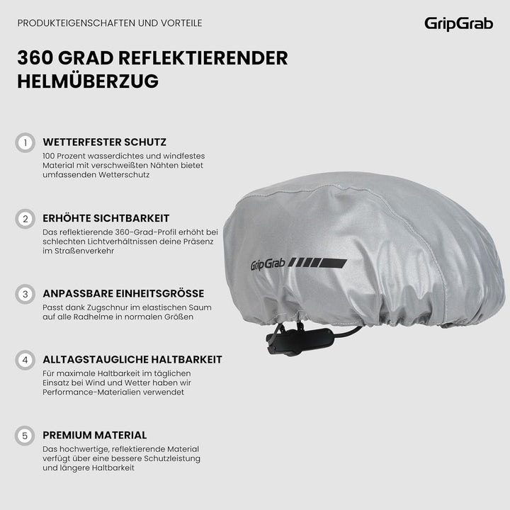 GripGrab Wasserdichter Fahrradhelm Regenschutz Helmüberzug Winddichte Reflektierende Haube Fahrrad R