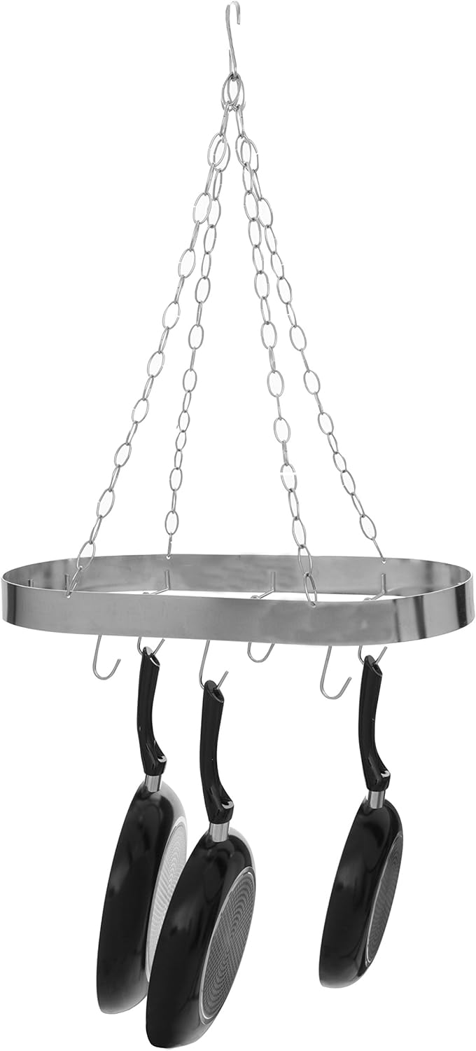 Premier Housewares Ovaler Deckenleuchte Rack, Chrom matt, Silber, 31x60x72 Silber Oval, Silber Oval