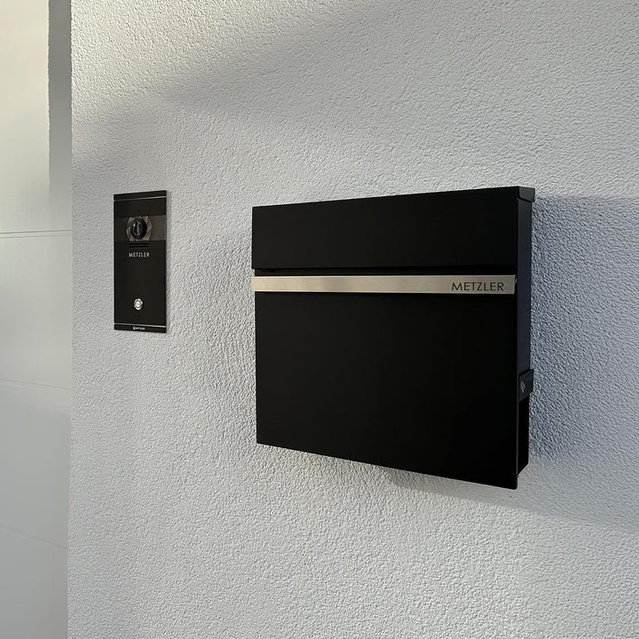 Metzler VDM10 2.0 Video Sprechanlage Komplett Set mit Laser Gravur Namensschild - Anschluss 2-Draht
