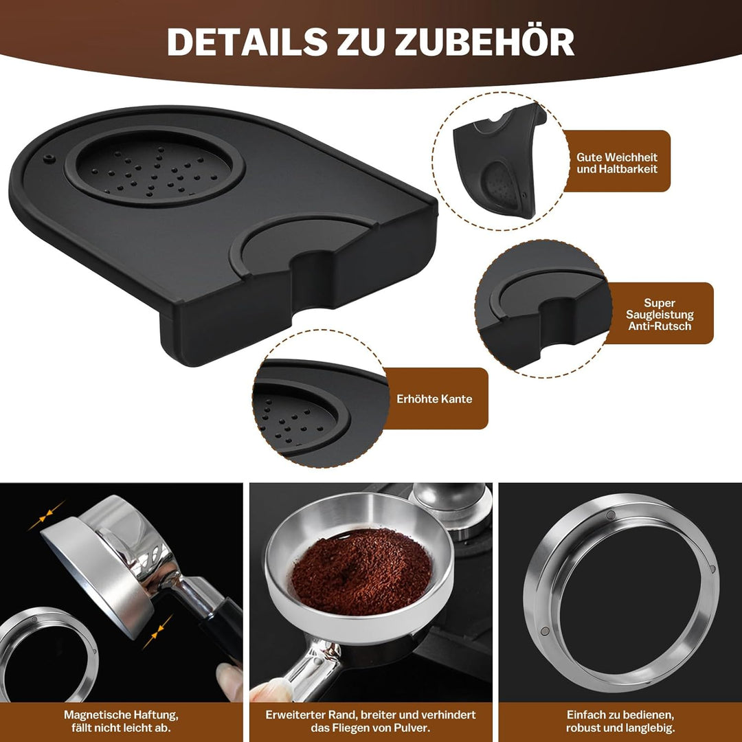 51mm Kaffee Tamper aus 304 Edelstahl Espresso Nadel Kaffeestampfer Kaffeestempel WDT Tool inkl. Tamp