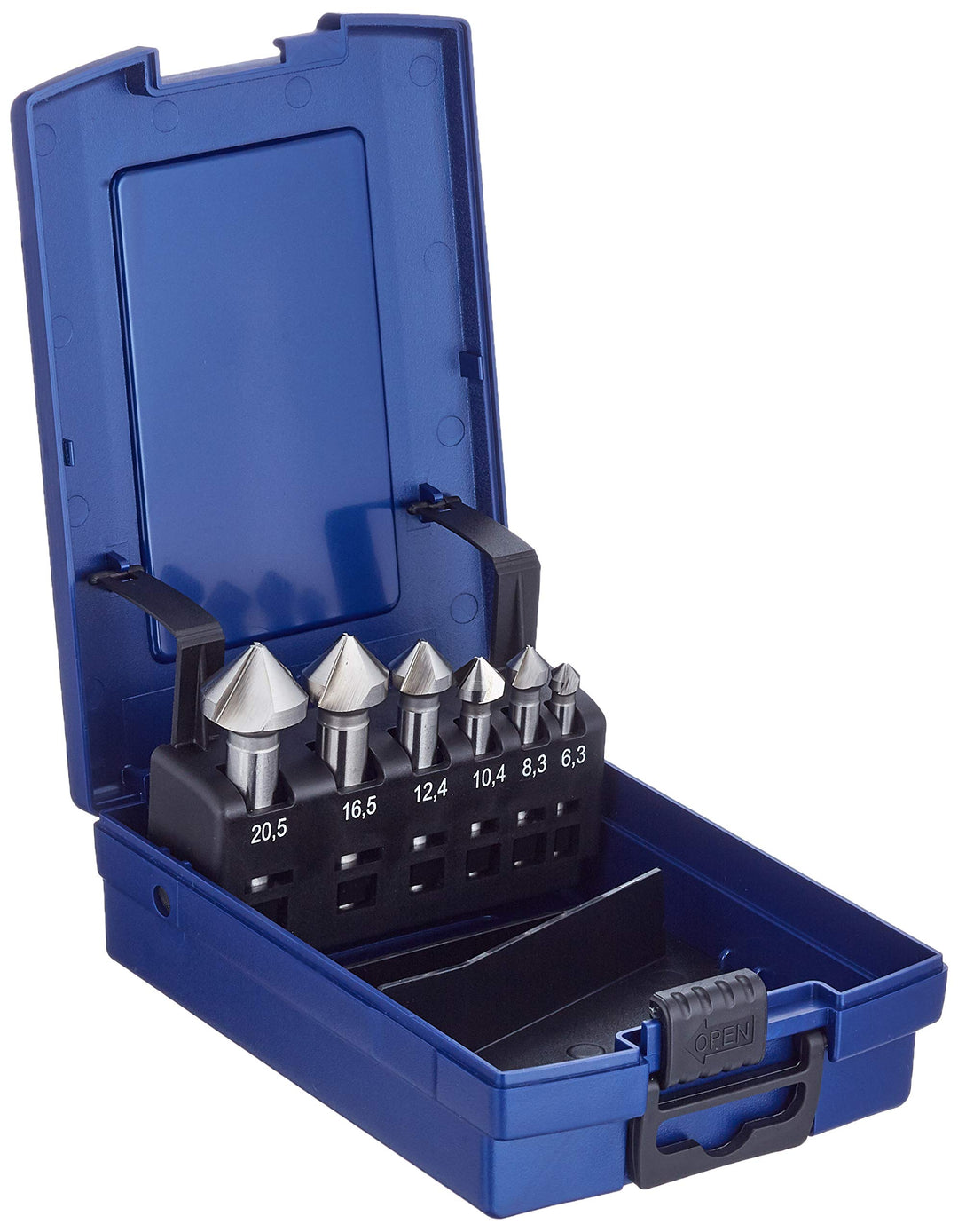 BOHRCRAFT 17001330006 Kegelsenker Set HSS-G in ABS-Box KS6-K 6-teilig, 6 Stück Durchmesser 6,3-20,5