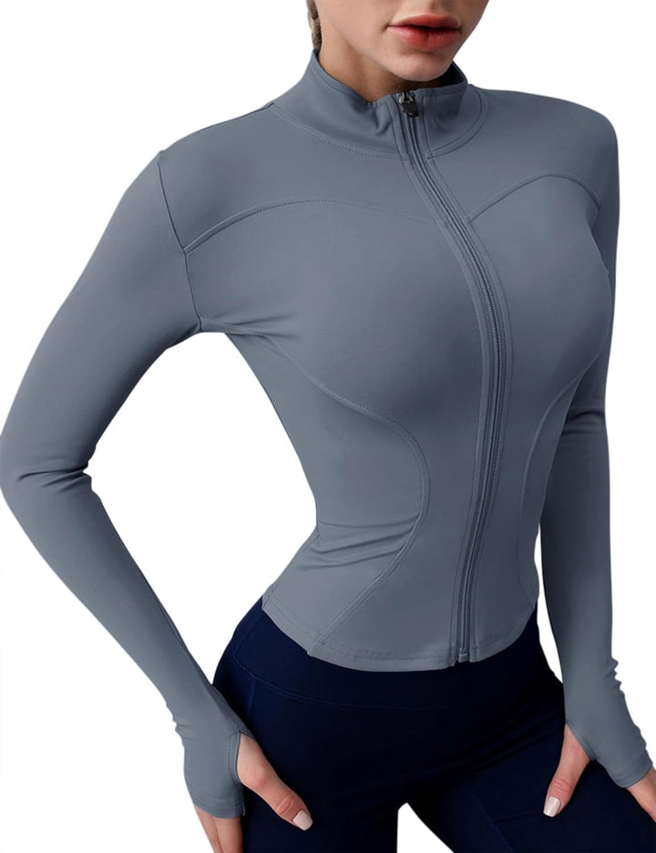 Rapbin Damen Laufjacke Sportjacke Langarm Gym Tops Yoga Fitness Shirt Atmungsaktive Sportjacke Reiss