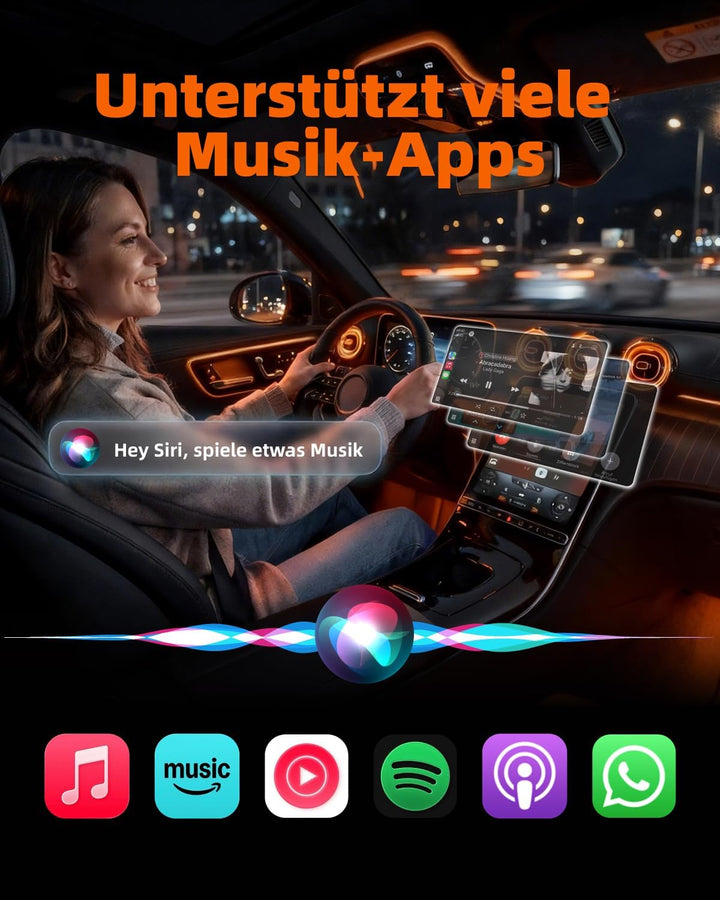 LINGHUANG Wireless CarPlay Adapter & Android Auto Wireless Adapter for Apple iPhone Upgrade von Wire