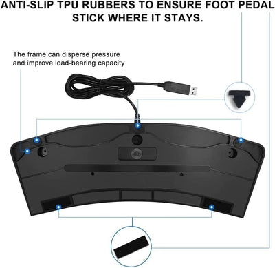 Fusspedal PC USB Triple Foot Switch Programmable Computer Tastatur Shortcut Key Customized Combinati