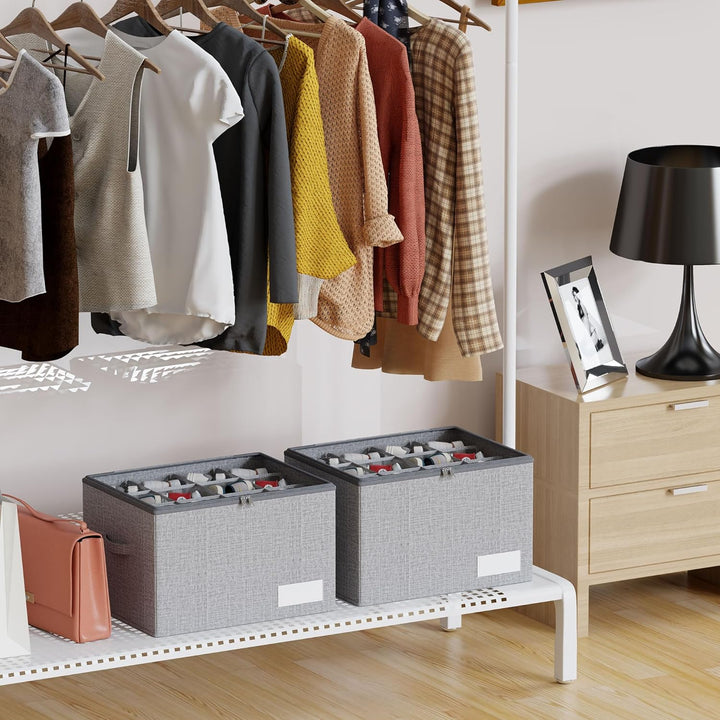 Schuhorganizer Platzsparend, Grosser Faltbar Stoff Schuhaufbewahrungsbox Passt 12 Paare, Schuh Organ