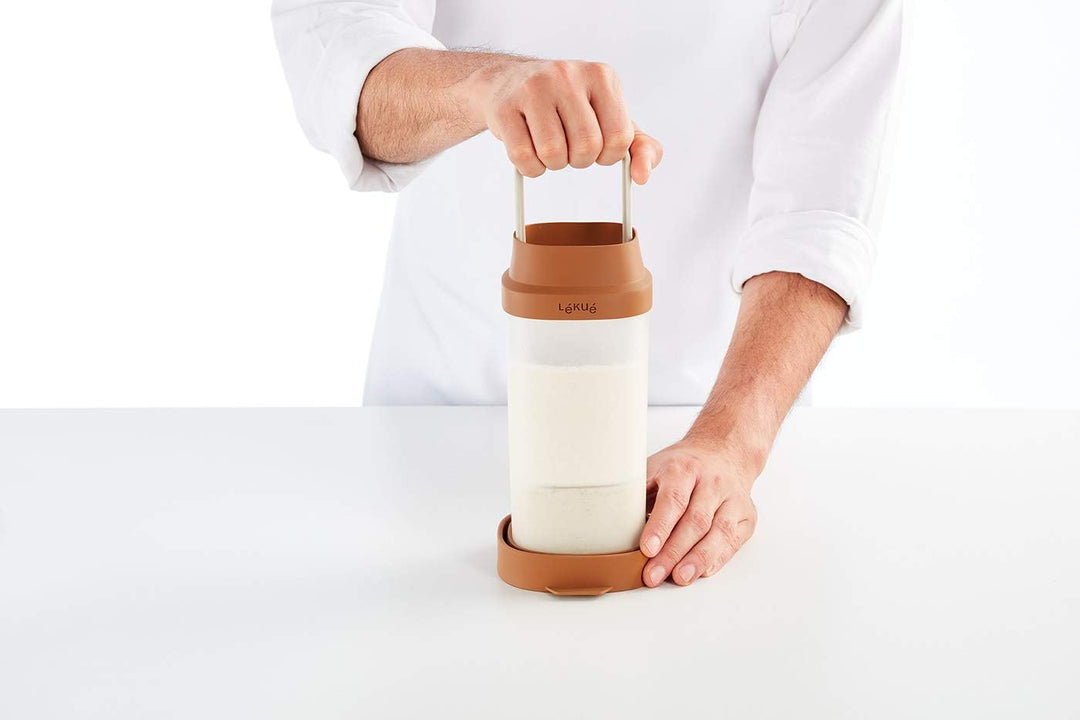 Lékué Home Gemüse Getränkebehälter, 1000 Milliliter, Kunststoff, braun