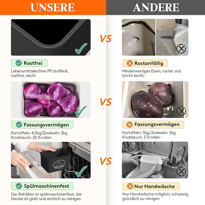 Lifewit Kartoffel Aufbewahrungsbox, 3er Set Grosse Kunttsoff Vorratsdosen für Kartoffel Zwiebel knob