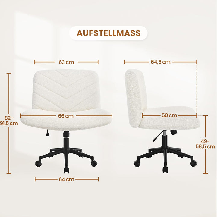 Yaheetech Bürostuhl mit Rollen, Schreibtischstuhl mit breitem Sitzkissen, Höhenverstellbar Drehstuhl