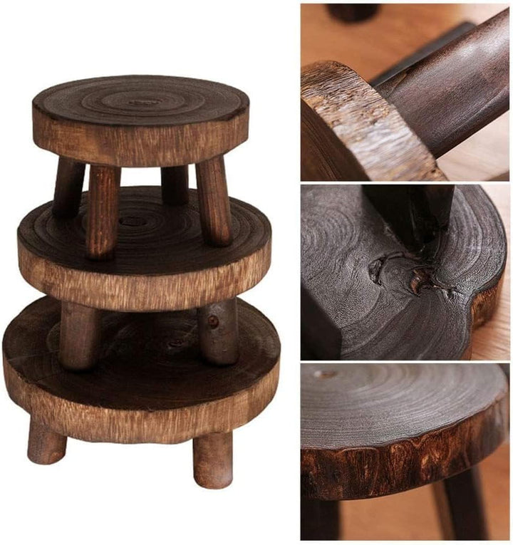 FIYSON Holz-Topfpflanzenständer Blumentopfhalter Holz Schemel Sukkulenten Ausstellungsständer Deko B