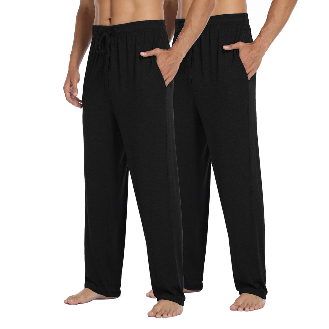 North Bund Herren Schlafanzughose Kurz Pyjamahose 2er Pack Schlafshorts Freizeithose Sommer Nachtwäs