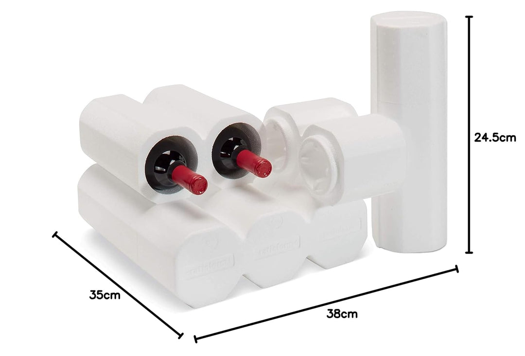ratioform 4 Einheiten - Polystyrol + Kartonbox für 6 Flaschen, ideal für Versand und Transport. Mass
