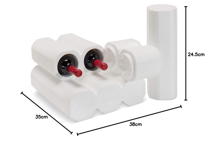 ratioform 4 Einheiten - Polystyrol + Kartonbox für 6 Flaschen, ideal für Versand und Transport. Mass