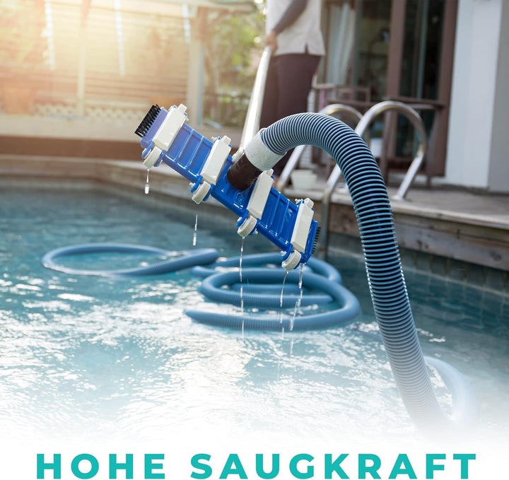 well2wellness Pool Bodensauger 8-Rad Flex | Seitliche Bürsten | Poolsauger | Einfache Handhabung | U
