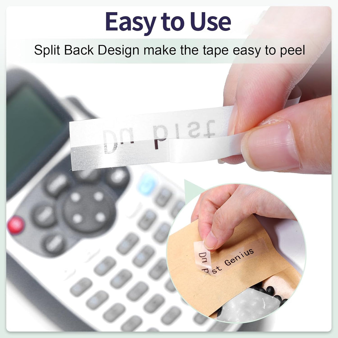 Aken Schriftband Kompatibel mit Dymo LetraTag XR Etikettenband Transparent 12mm x 4m, Clear Plastic