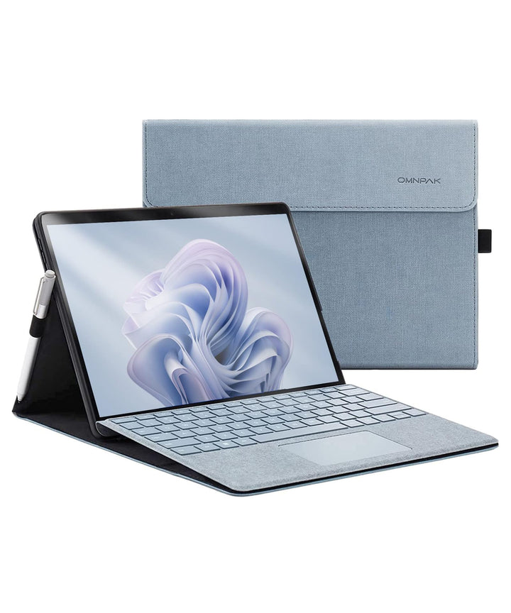 Omnpak Hülle für Surface Pro 9 Tablet, Business-Hülle mit Stifthalter, Einstellbarer Multi-Betrachtu