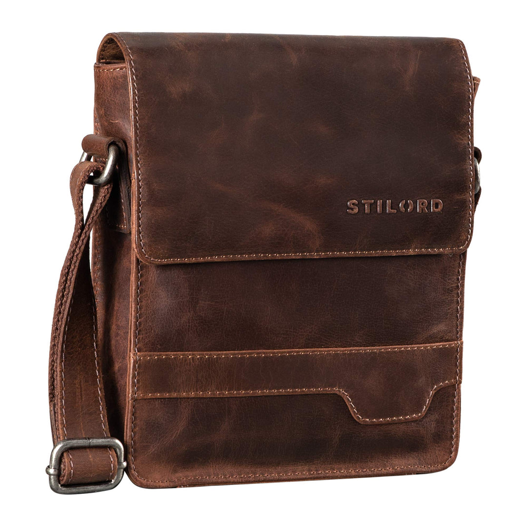 STILORD 'Sven' Herrenhandtasche Leder Umhängetasche klein Schultertasche Männer 8 Zoll Tablet Herren