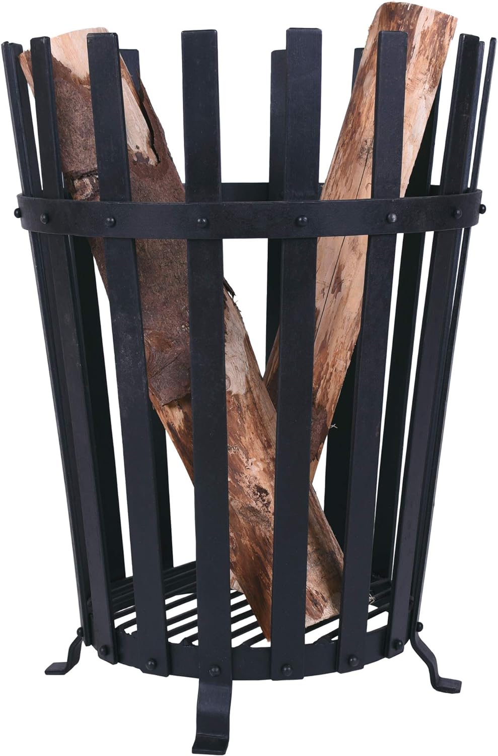 Battle-Merchant Feuerkorb gross rund 6mm Stahl geschmiedet vernietet 1a Qualität Feuerschale Feuerst