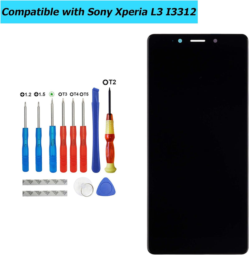 Vvsialeek Neu Ersatz LCD Display Kompatibel Für Sony Xperia L3 I3312 I4312 I4332 I3322 Schwarz LCD T