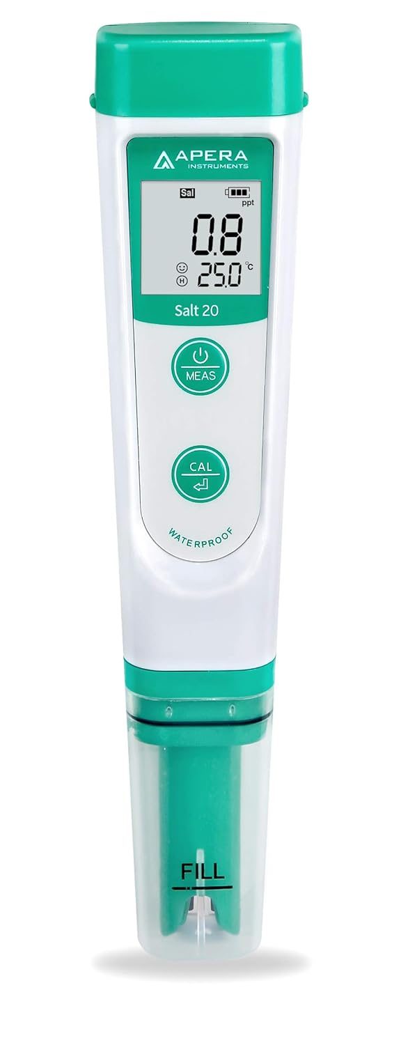 Apera Instruments Salt20 Salzgehalt-Messgerät mit Temperaturanzeige & PH20 pH-Meter, Messgerät im Ta