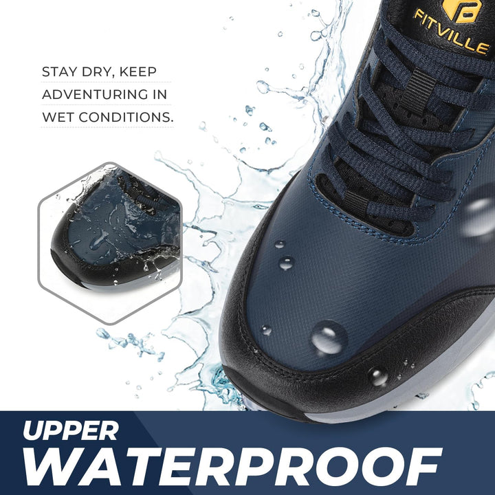 FitVille Extra Weit Wanderschuhe Herren Leicht Trekkingschuhe Wasserdicht Outdoor Schuhe Bequeme Lau