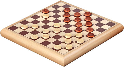 Philos 2803 - Schach-Dame-Set, beidseitig bedrucktes Brett mit Holzbox