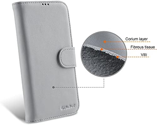 STILGUT Talis kompatibel mit iPhone 13 Mini (5.4“) Hülle mit Kartenfach aus Leder, Flip Cover, Walle