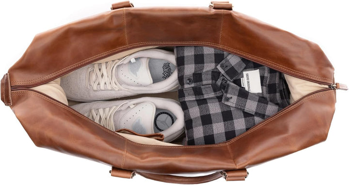 SID & VAIN grosse XL Reisetasche echt Leder - Sporttasche gross Jeremy gross - Weekender Handgepäck