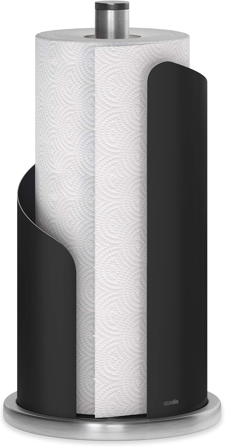 Design Küchenrollenhalter Edelstahl matt H 30 Ø15 cm Rollenhalter Papierrollenhalter für Küchenrolle
