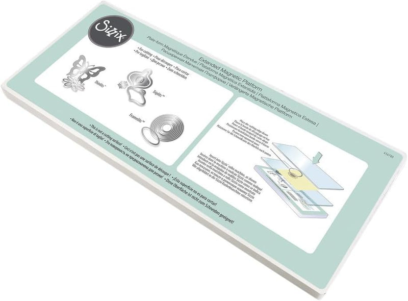 Sizzix Extended Magnetic Platform für Wafer-Thin Schablonen, Plastik, transparent, 37,0 x 15,5 x 1,5