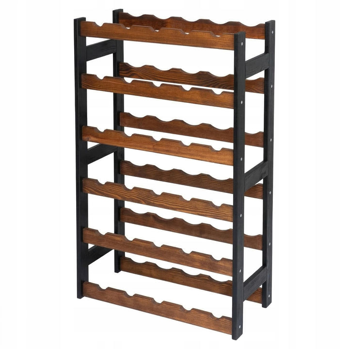 Weinregal Holz 30 Flaschen Schwarz/Braun 53x86x25 cm Wine Rack Regal Flaschenregal Weinflaschenregal