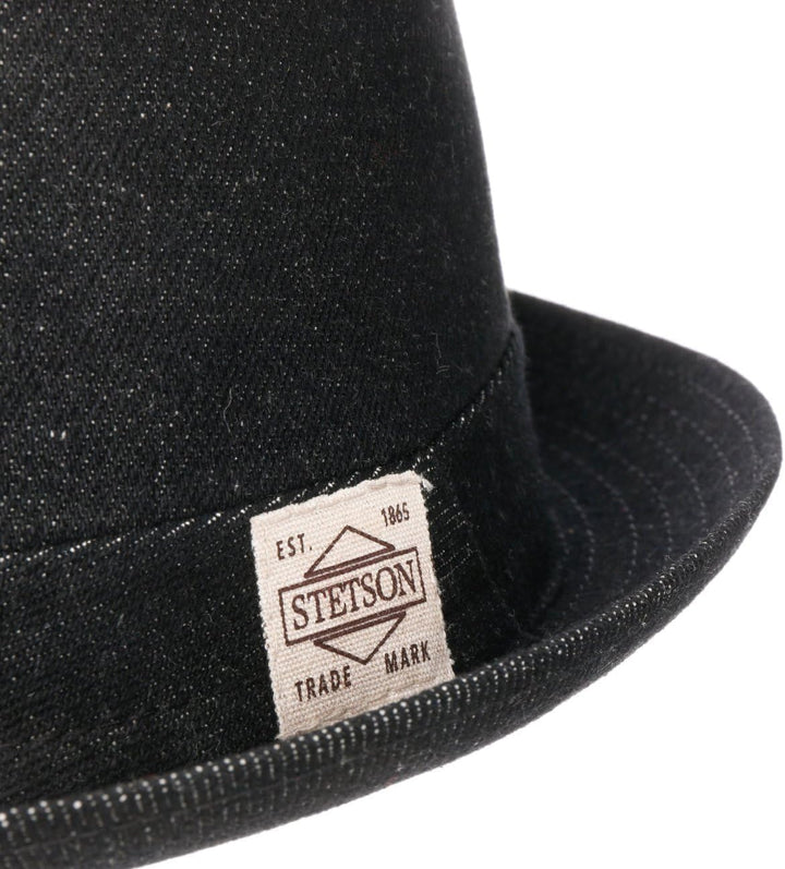 Stetson Classic Pork Pie Denim Hut Einfarbig Rund Flach Mehrfarbig Logo Made in Italy Ganzjahrig XXL