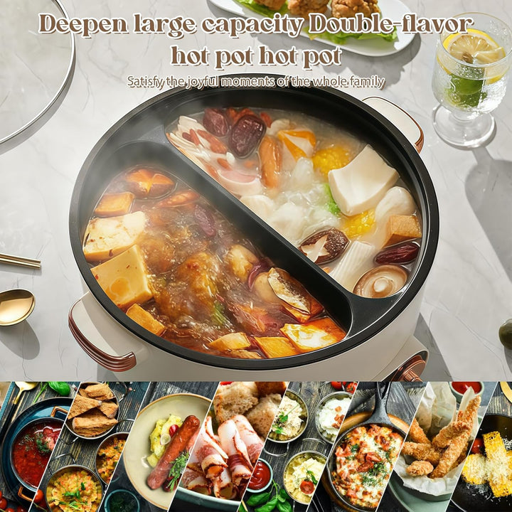 Hot Pot Olla Eléctrica, 5.5L Hot Pot, 1700W Multifuncional Antiadherente con Calefacción Rápida & Do