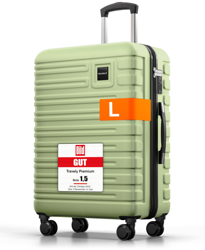Travely Premium Koffer 24" Jede Menge Platz mit mehr als 75L Volumen, sehr robuster Hartschalen Koff