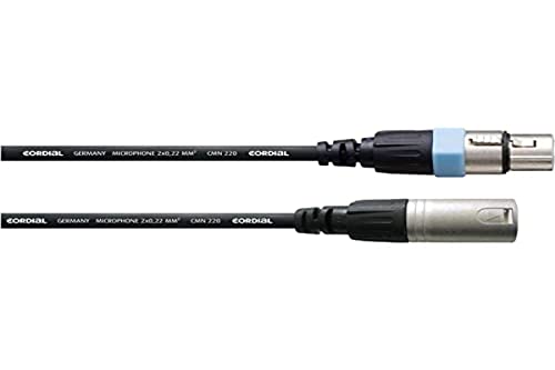 CORDIAL Kabel micro XLR 7,5 m Kabel MICROPHONE Essentials symmetrisch Rean Schwarz, Schwarz