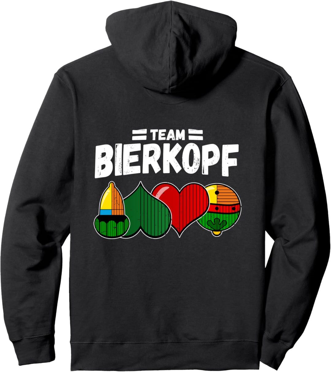 Team Bierkopf Schafkopfer Doppelkopf Schnapsen Watten Pullover Hoodie