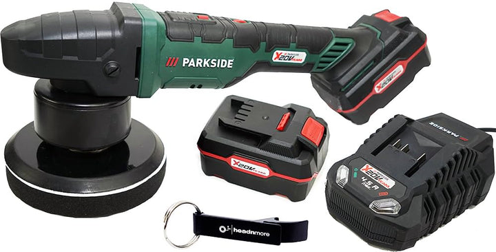 HEADNMORE® Bundle - PARKSIDE® 20V Akku Winkelschleifer Winkelpolierer PPMAS 20 + HEADNMORE® Schlüsse