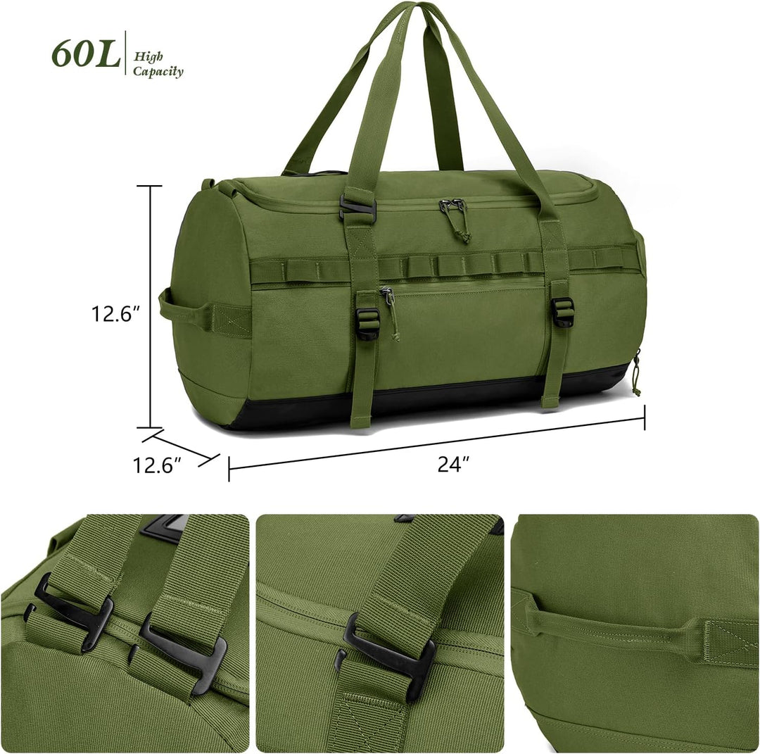 TAIHOYIN Sporttasche & Reisetasche 60L Gross Trainingstasche Herren Damen mit Schuhfach & Rucksack-F