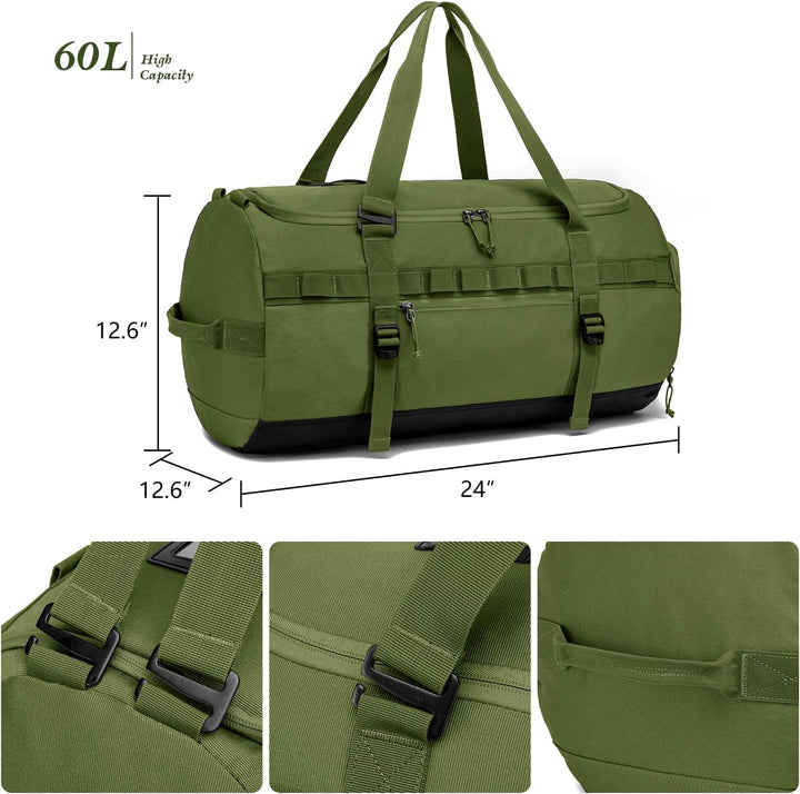 TAIHOYIN Sporttasche & Reisetasche 60L Gross Trainingstasche Herren Damen mit Schuhfach & Rucksack-F