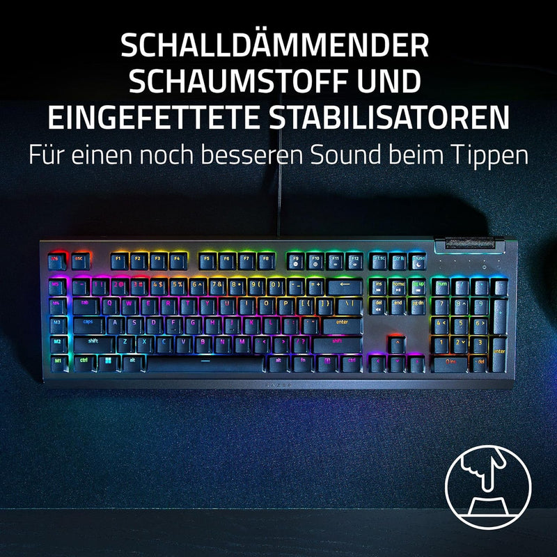 Razer BlackWidow V4 X (Green Switch) - Mechanische Gaming-Tastatur mit Razer Chroma RGB (Mechanische