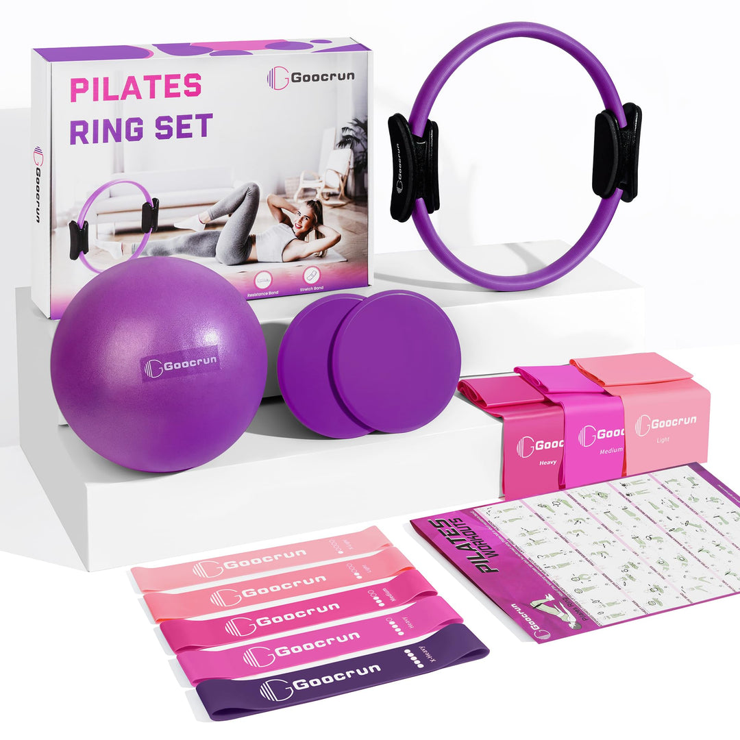 Pilates Ring Set Exercise Equipment with Exercise Bands Resistance Bands Set, Pilates Ball, Sliding