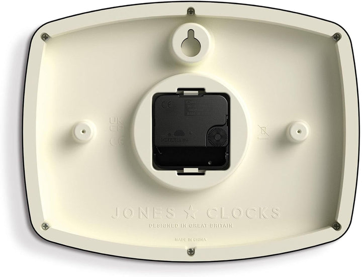 JONES CLOCKS® Movie Wanduhr | Retro rechteckige Uhr | 25cm | Grau | Cooler Designer-Look für Küche,