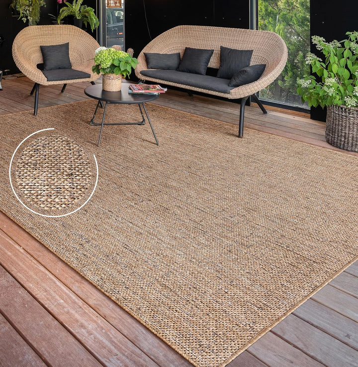 Paco Home Outdoor Teppich Wetterfest Balkon Küche Wohnzimmer Boho Muster Melierte Optik Moderner Sty