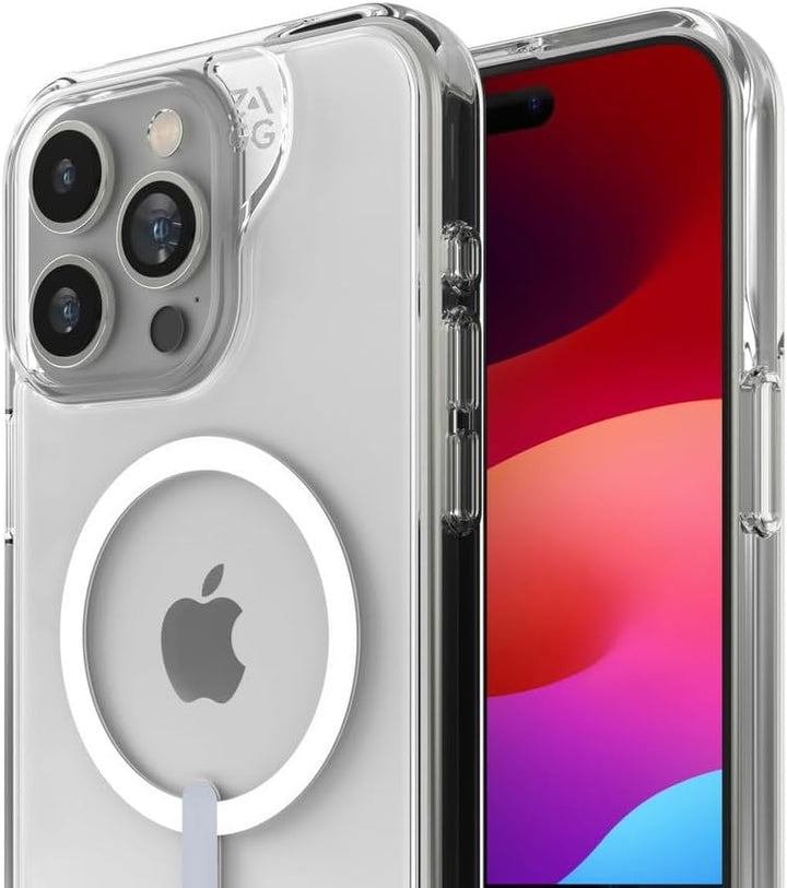 ZAGG Crystal Palace Schutzhülle für Apple iPhone 15 Pro, MagSafe,4 m Fallen, kabelloses Laden, Graph