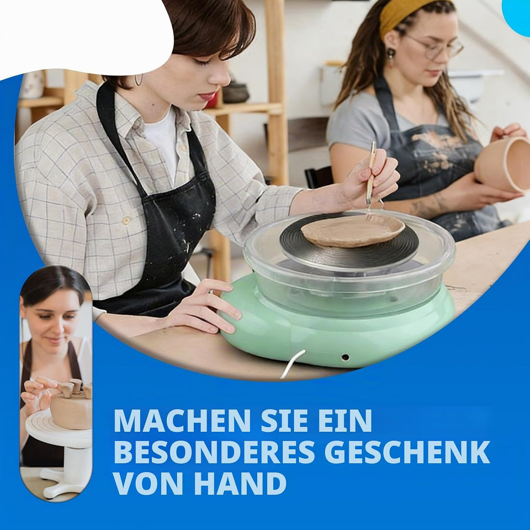 Mini-Töpferscheiben-Set, Töpferscheibe Elektrisch 12CM Drehteller, Einstellbarer Geschwindigkeitm 20