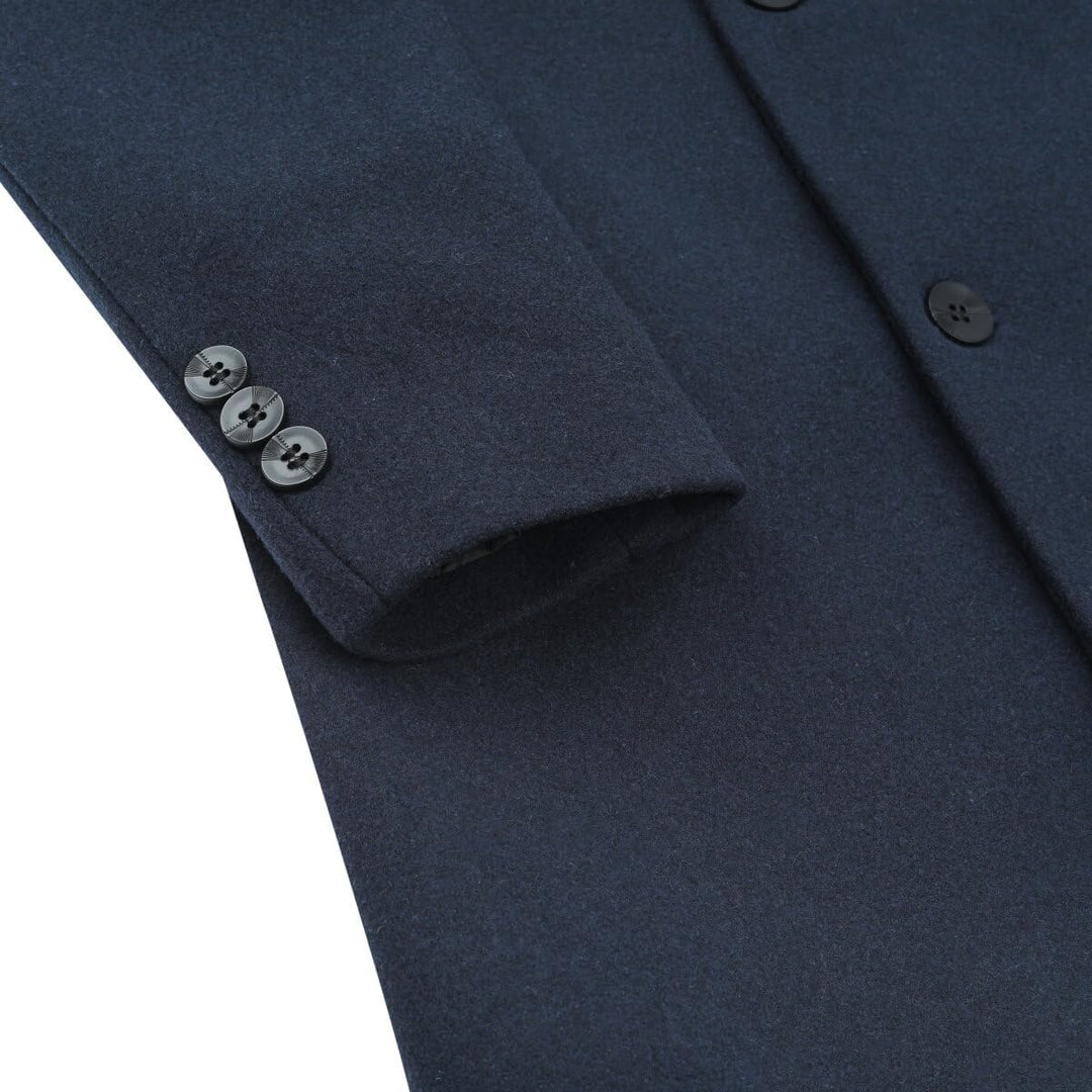 Allthemen Wintermantel Herren Wollmantel Lang Slim Fit Herrenmantel mit Stehkragen Business Coat für